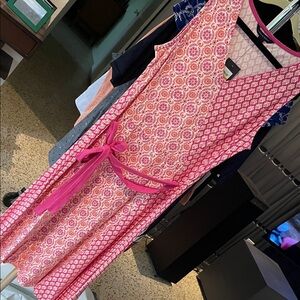 Tommy Hilfiger Pink and White Patterned Dress